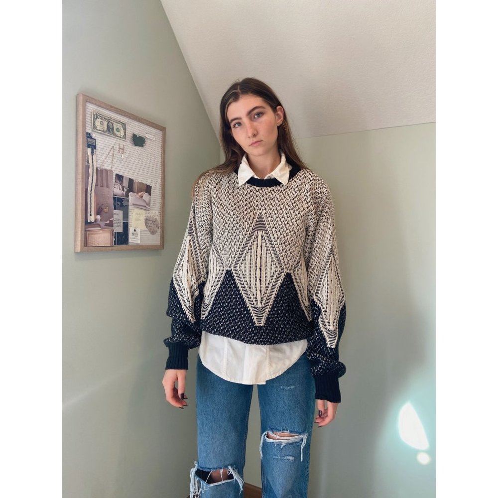 Vintage Italian Knit Cotton Jumper - Large